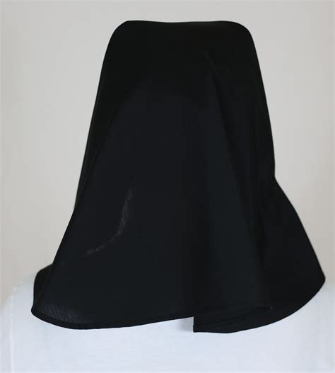 Short Black Worksickbed Veil With White Trim Catholic Nun Habit On