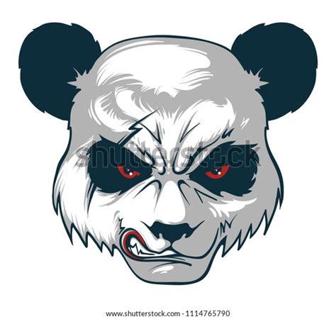 Angry Panda Vector Illustration Stock Vector Royalty Free 1114765790