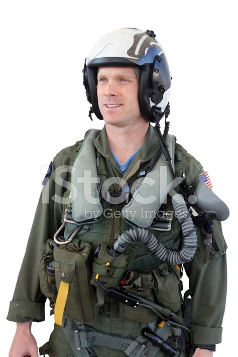 Navy Fighter Pilot United States Isolated Stock Photo Royalty Free