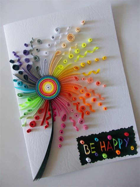 Birthday Card Quilling Card Quilled Birthday Card Paper Etsy