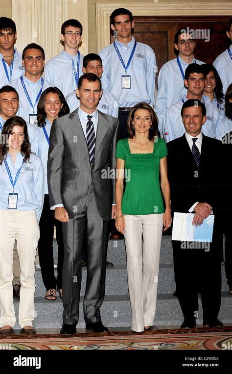 Felipe Prince Of Asturias And Letizia Princess Of Asturias Visit With