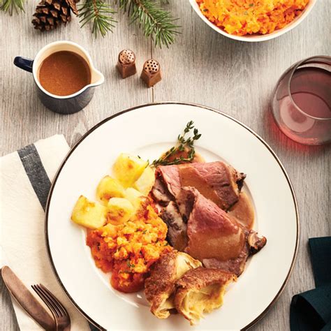 A traditional christmas snack menu includes smoked salmon, tartlets, ham and cheese balls, steak and scallion. Holiday dinner menu - Chatelaine