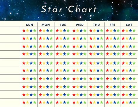 Fillable Star Chart Pdf Etsy