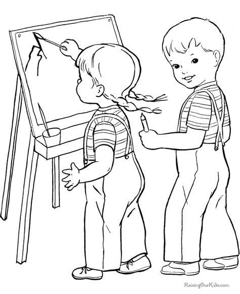 Portal Escuela Niños Dibujando Y Pintando Un Cuadro