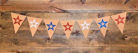 Red White And Blue Star Banner Star Banner 4th Of July Etsy Star