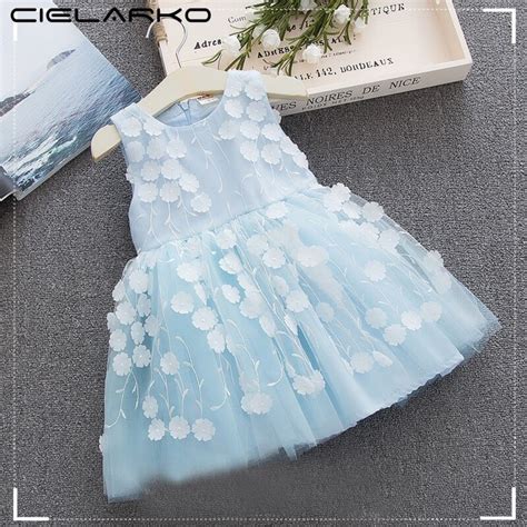 Cielarko Baby Girls Dress 2018 Summer Infant Flower Appliques Formal I