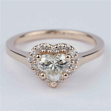 An added bonus is that the soft, warm color is far. Heart Diamond Halo Engagement Ring in Rose Gold