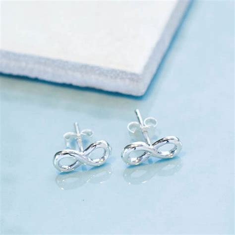 Infinity Sterling Silver Stud Earrings By Lovethelinks