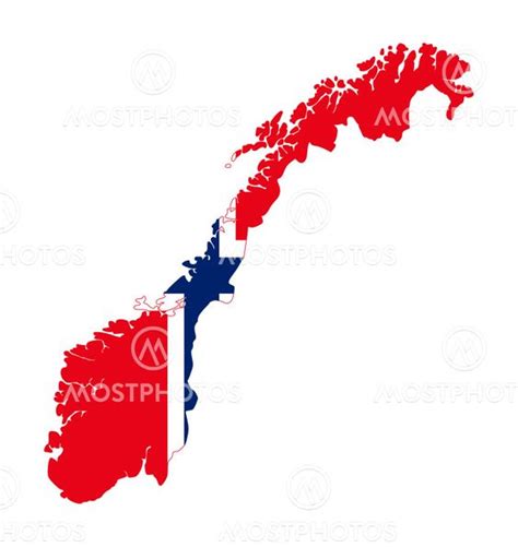Norge Flag På Land Kort Fra Speedfighter17 Mostphotos
