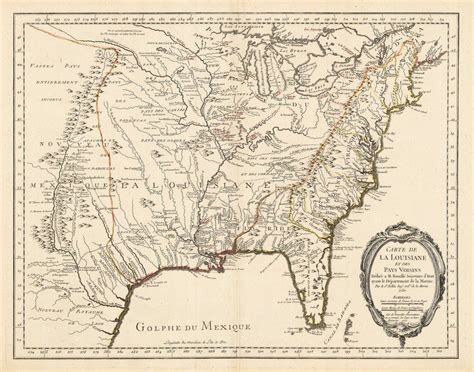 1755 Carte De La Louisiane Et Des Pays Voisins Dediee A M Rouille