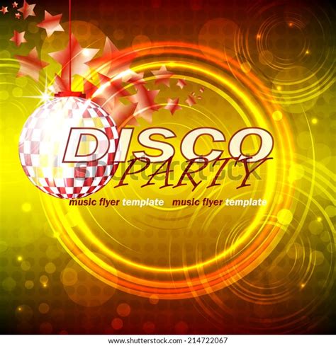 Vector Disco Party Flyer Template Shiny Stock Vector Royalty Free