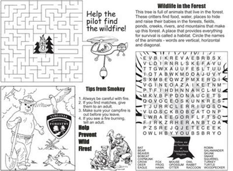 Do you like learning about new things in english? Smokey the Bear Activity Sheets for our trip to ...