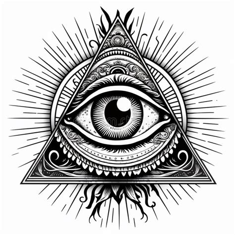 Line Art Tattoo Style Eye Of Providence Illustration All Seeing Eye