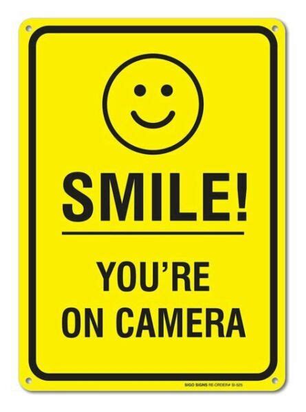 Smile Youre On Camera Video Surveillance Sign 10 X 14 Rust 40 Aluminum