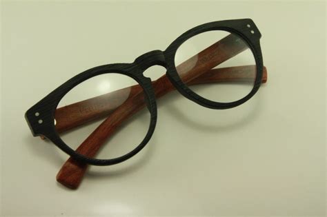 Real Wood Round Shape Japanese Eyeglass Glasses 8329 Woody Black Tortoise Shell
