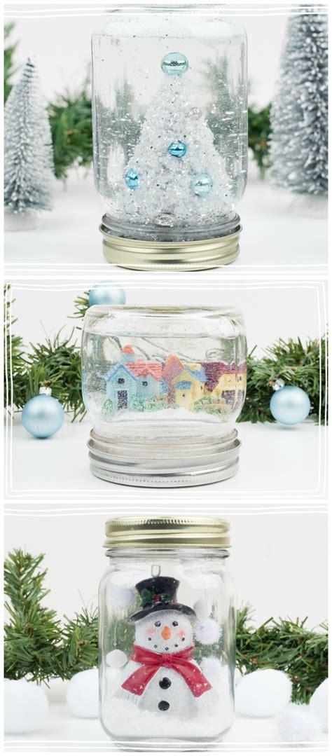 Mason Jar Snow Globes For Winter Mason Jar Crafts Love Christmas