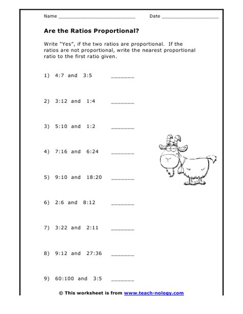 Proving Numbers Are Proportional Worksheet