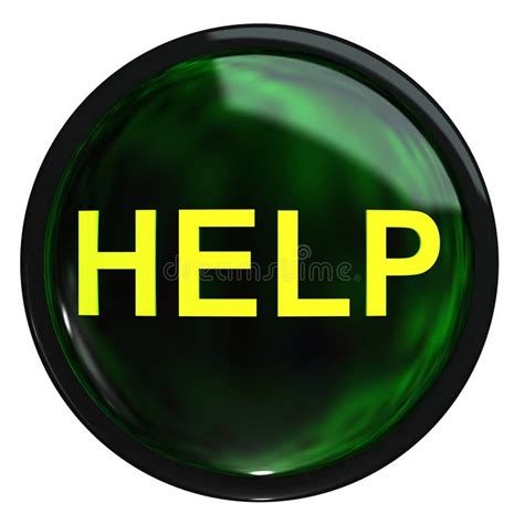 The Green Button Help Stock Illustration Illustration Of Electronic