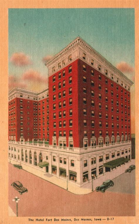 Vintage Postcard Hotel Fort Streets Building Landmark Des Moines Iowa