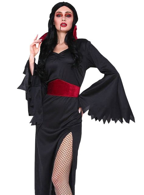 Red And Black Vampire Womens Costume Womens Vampire Halloween Costume