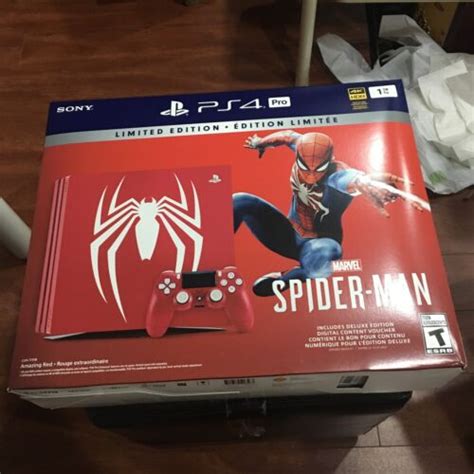Ps4 Pro Limited Edition Spider Man 1tb Console Bundle Marvel New