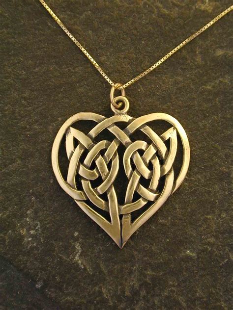 14k Gold Celtic Knot Heart Pendant On A 14k Gold Chain