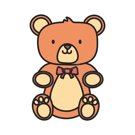 Cute Teddy Bear With Bow Stock Vector Illustration Of Teddy 14800674