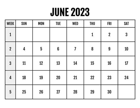 Blank Calendar June 2023 Printable Templates With Notes In 2023 Print