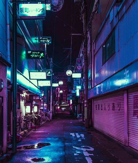 Japanese Alley City Aesthetic Cyberpunk Aesthetic Neon