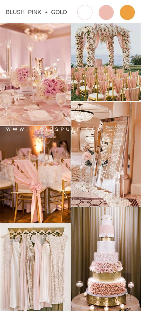 Gold And Pink Blush Inspired Wedding Color Ideas Hi Miss Puff