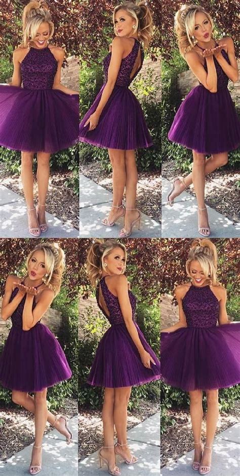Purple Prom Dress Short Homecoming Dress Homecoming Dresses 2018