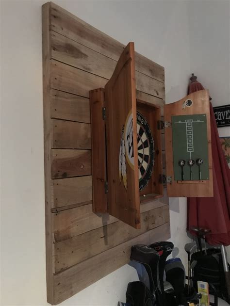 Used A Wood Pallet From My Spec House As My Dartboard For My Man Cave