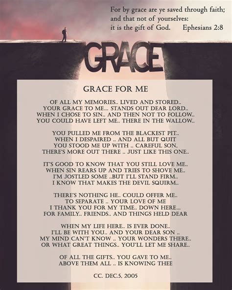 Grace For Me Inspirational Christian Poetry Poems By Cc