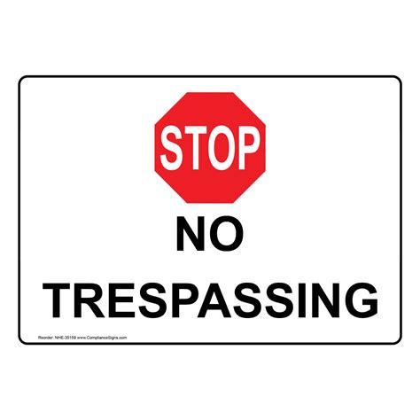 No Trespassing After Business Hours Sign With Symbol Nhe 35115