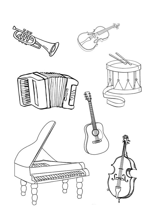 Orchestra Instruments Printable Worksheets Sketch Coloring Page