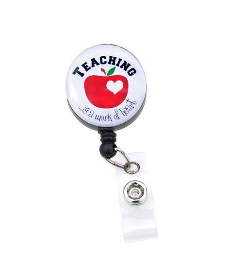Teacher Badge Reel Teacher Retractable Badge Holder Id Etsy