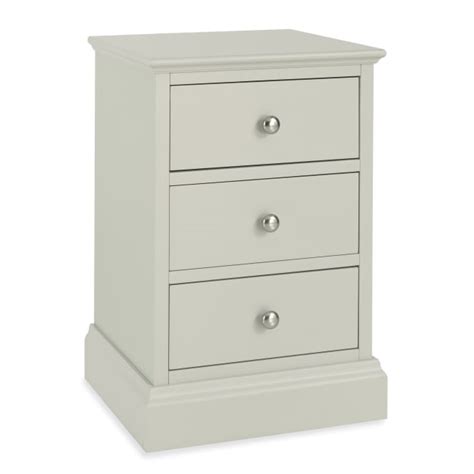 Ashby Cotton Bedside Cabinet 3 Drawer Bedroom From Breeze Furniture Uk