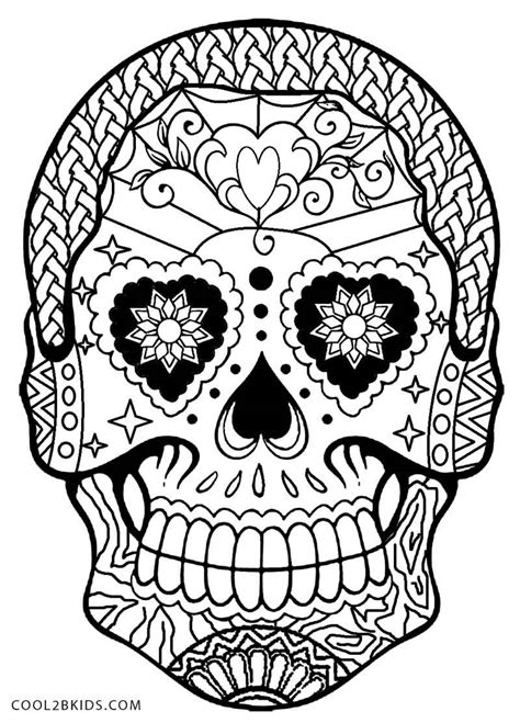 Intricating sugar skull printable for adults coloring pages printable and coloring book to print for free. Printable Skulls Coloring Pages For Kids | Cool2bKids