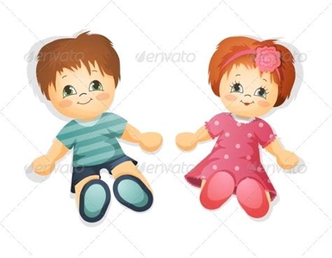Dolls Illustration Baby Cartoon Dolls Toys For Girls