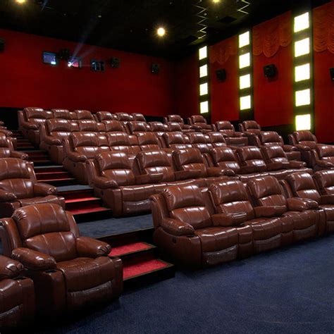 Electric recliner seating with table. Brown Leather Movie Theater Recliner Chairs | Movie ...
