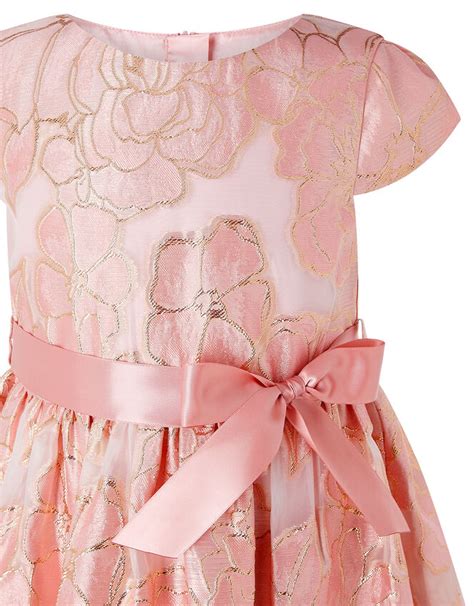 Chelsea Floral Jacquard Dress Pink Girls Dresses Monsoon Uk