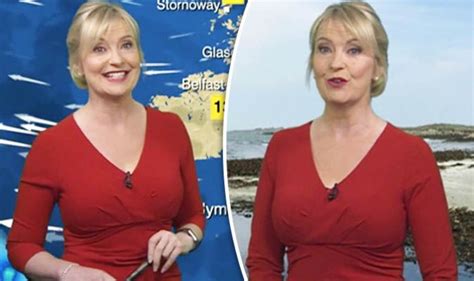 Bbc Weather Carol Kirkwood Stuns In Busty Red Dress For Forecast Tv Radio Showbiz Tv