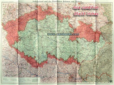 Nazi Map Sudetenland Bohemia And Moravia