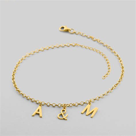 Letter Charms Personalized Bracelet Gold Electroplated