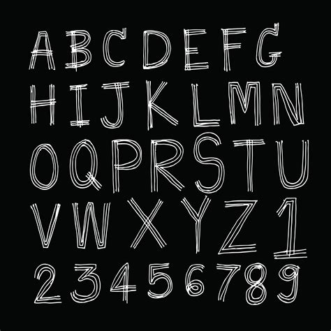 Hand Drawn Letters Font Written With A Pen 647183 Vector Art At Vecteezy