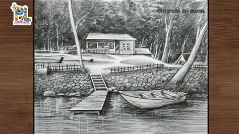 Scenery Drawing Nature Drawing With Pencil Shading Goimages Mega