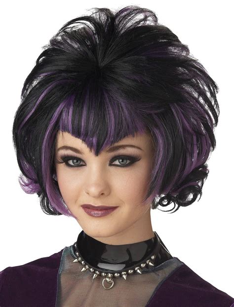 Womens Goth Flip Wig Vampire Accessory Halloween Wigs Scene Hair