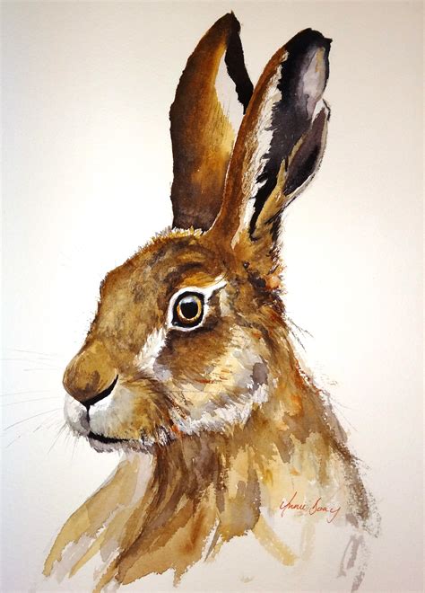 Hare Watercolour Sold Hare Watercolour Animal Paintings Hare Painting