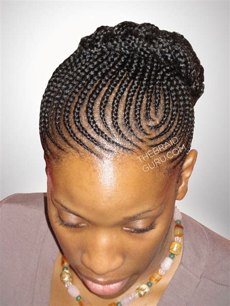 Feed In Cornrow Updo Top View Braids By