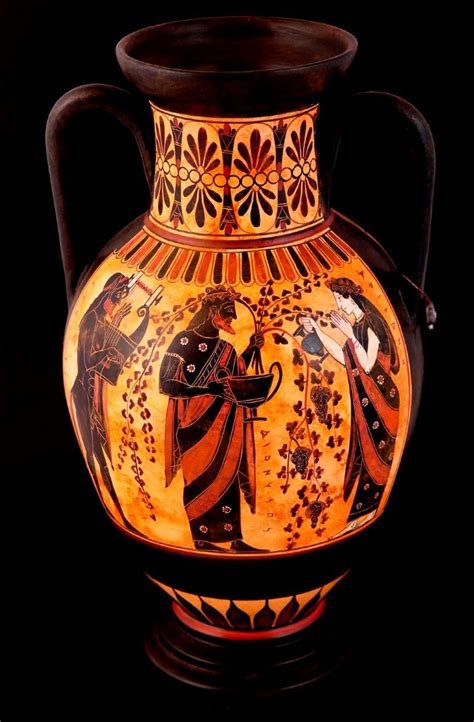 The vases are made of baked clay or terra. CLASSICAL GREEK POTTERY AMPHORA : Dionysus and Ariadni ...